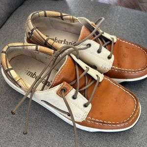 Brown/tan leather timberland casual shoes